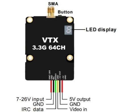 Ultra Long Range 3.3G 7W VTX Drone Video Transmitter Switchable Power 2000mW/7000mW UAV VTX 64CH Image Transmission Shenzhen Kimpok Made